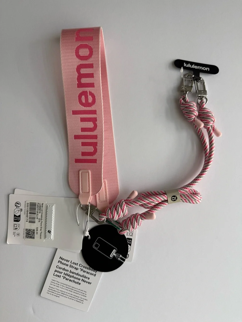 lululemon athletica Pink Never Lost Crossbody Phone Strap with Rope Detail